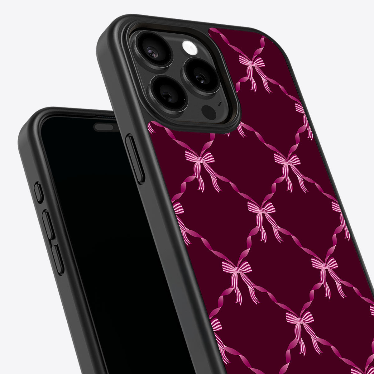 Bordeaux Bow - iPhone 15 Pro Case