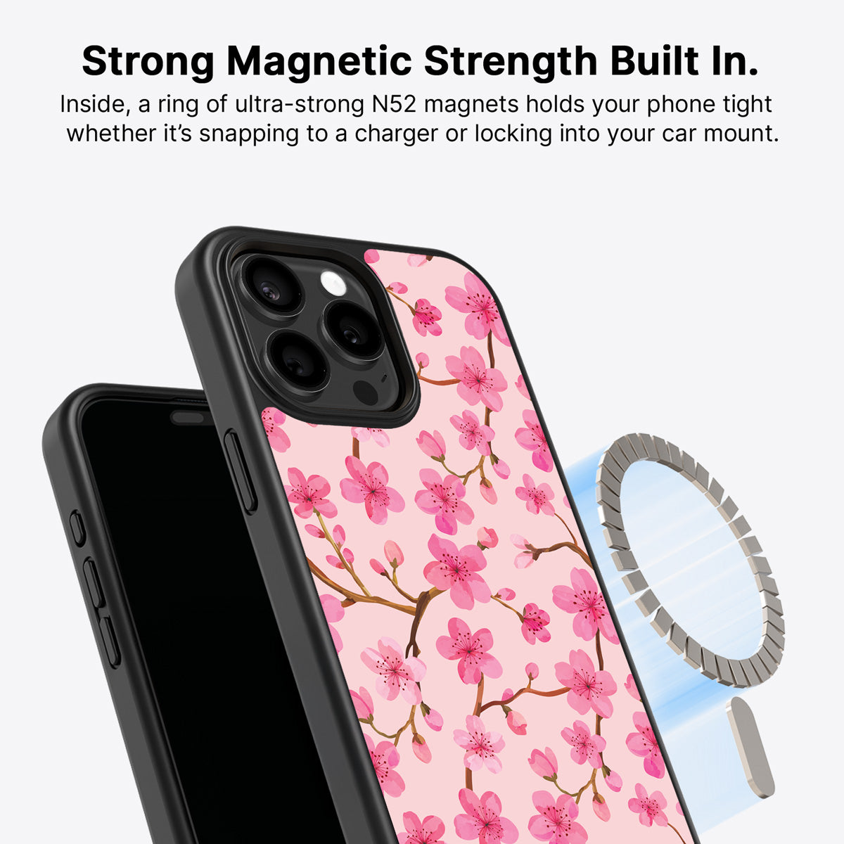 iPhone 15 Pro MagSafe case – Cherry Blossom design