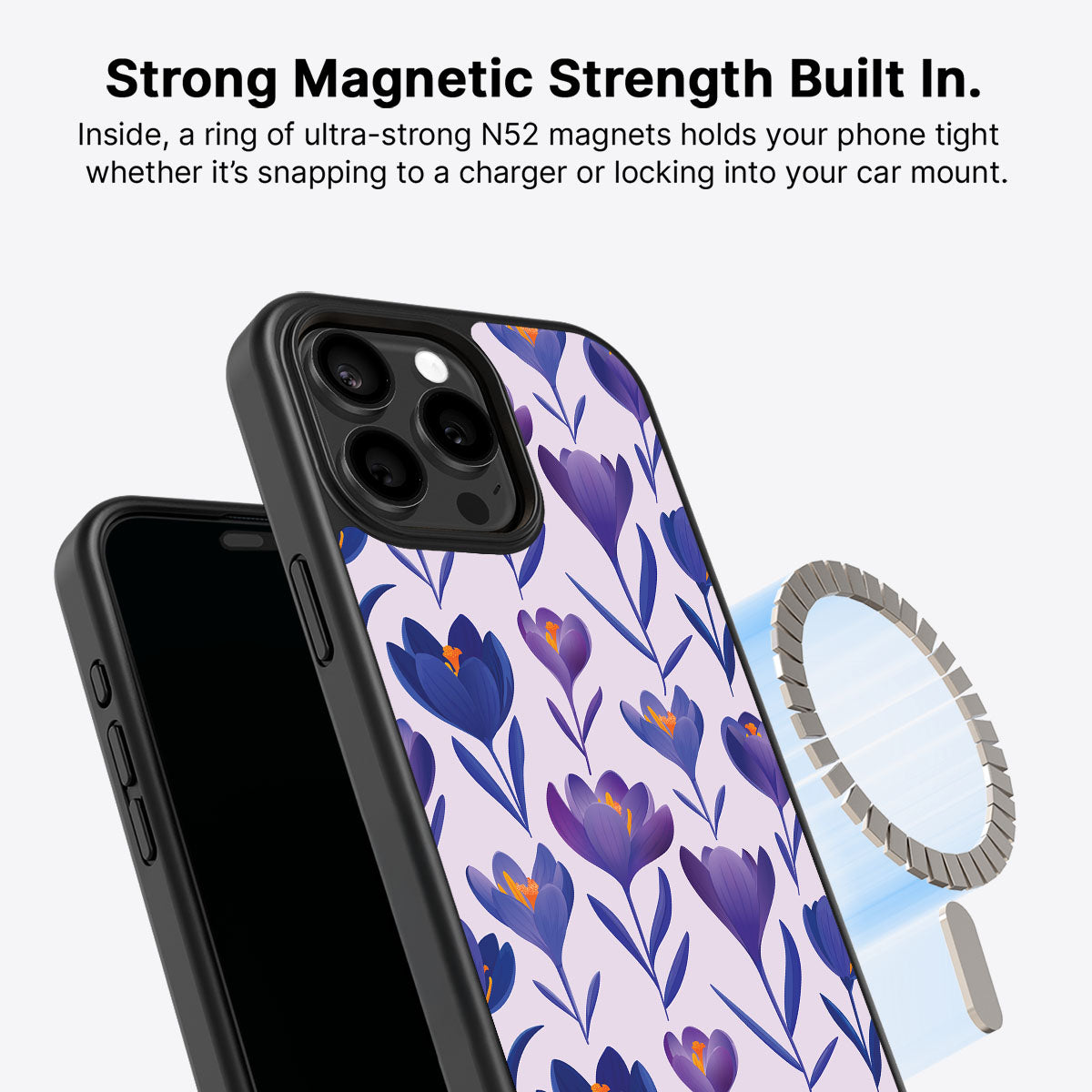 Midnight Crocus - iPhone 15 Pro Case #case type_core (magsafe)