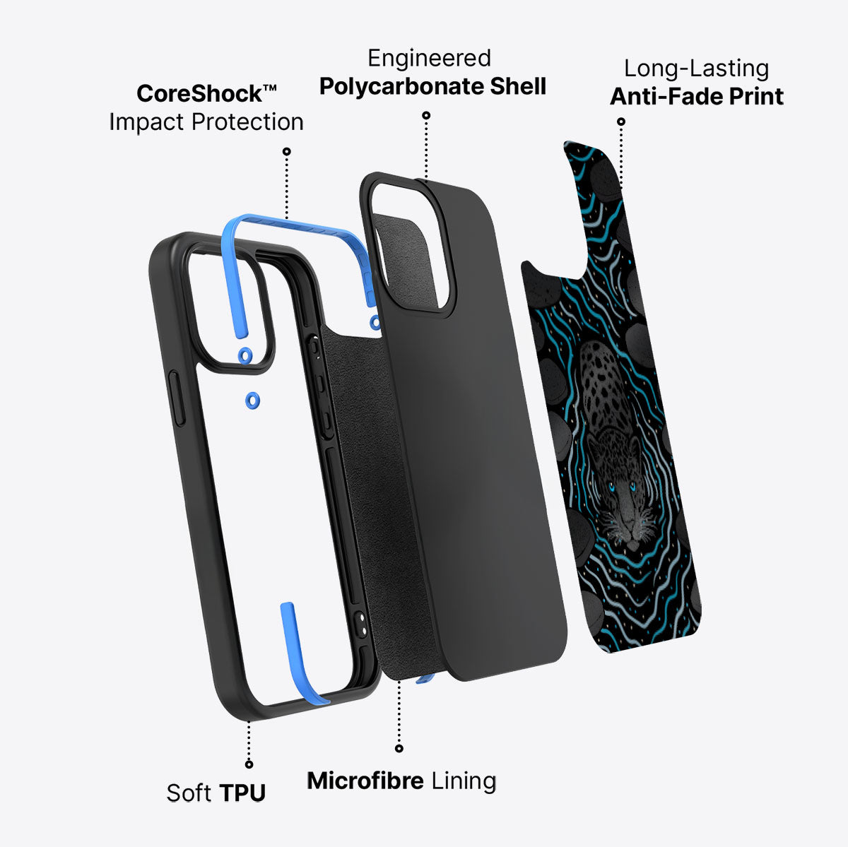 Midnight Panther - iPhone 15 Pro Case, #case type_core (non magsafe)