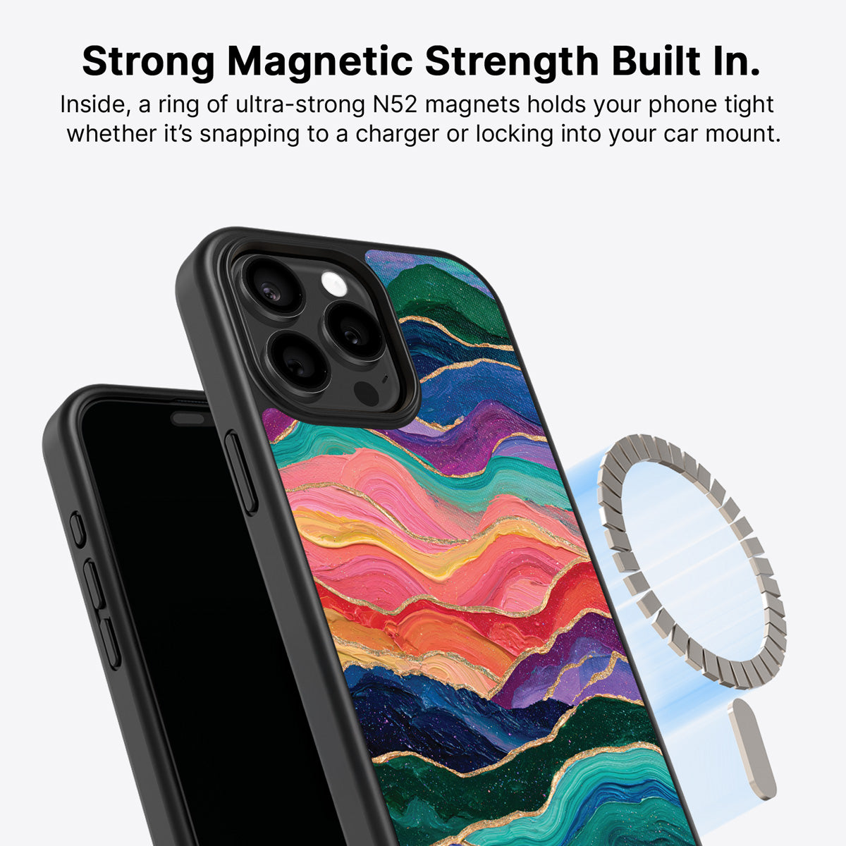iPhone 15 Pro MagSafe case – Painted Peaks design