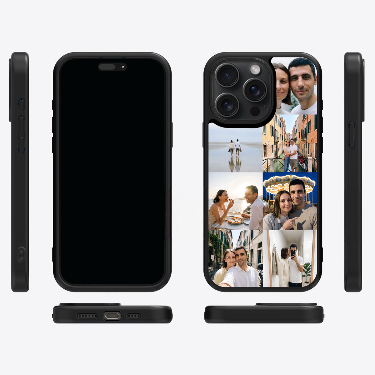 Personalised Photo Collage iPhone 15 Pro case – multi-angle view