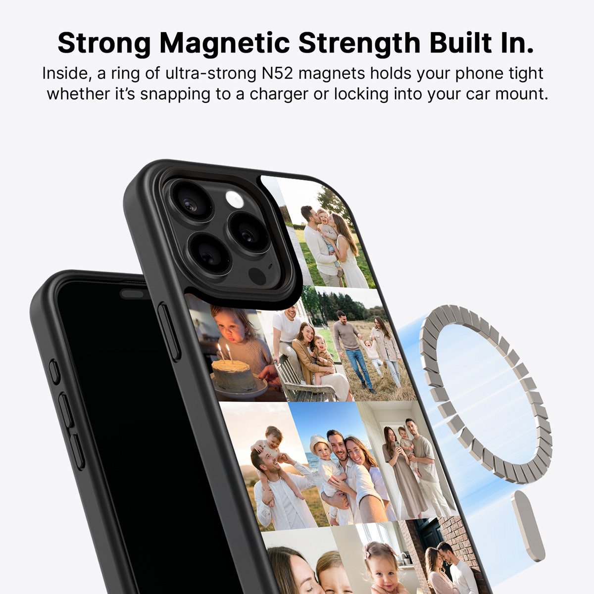 iPhone 15 Pro MagSafe case – personalised photo collage