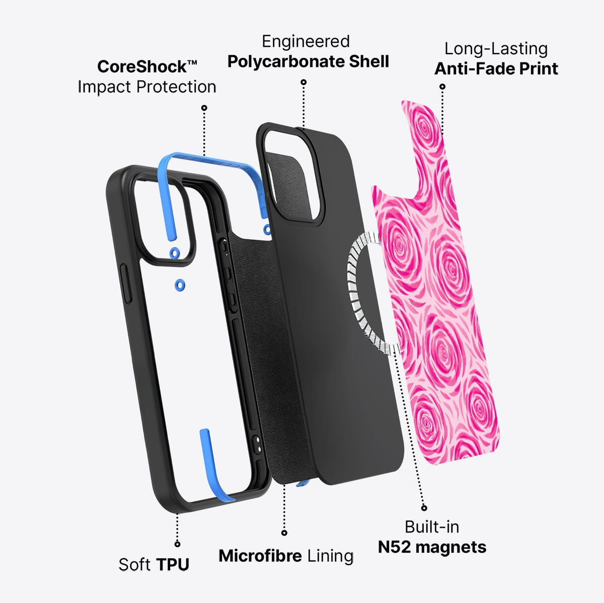 Rosy Reverie - iPhone 15 Pro Case  #case type_core (magsafe)