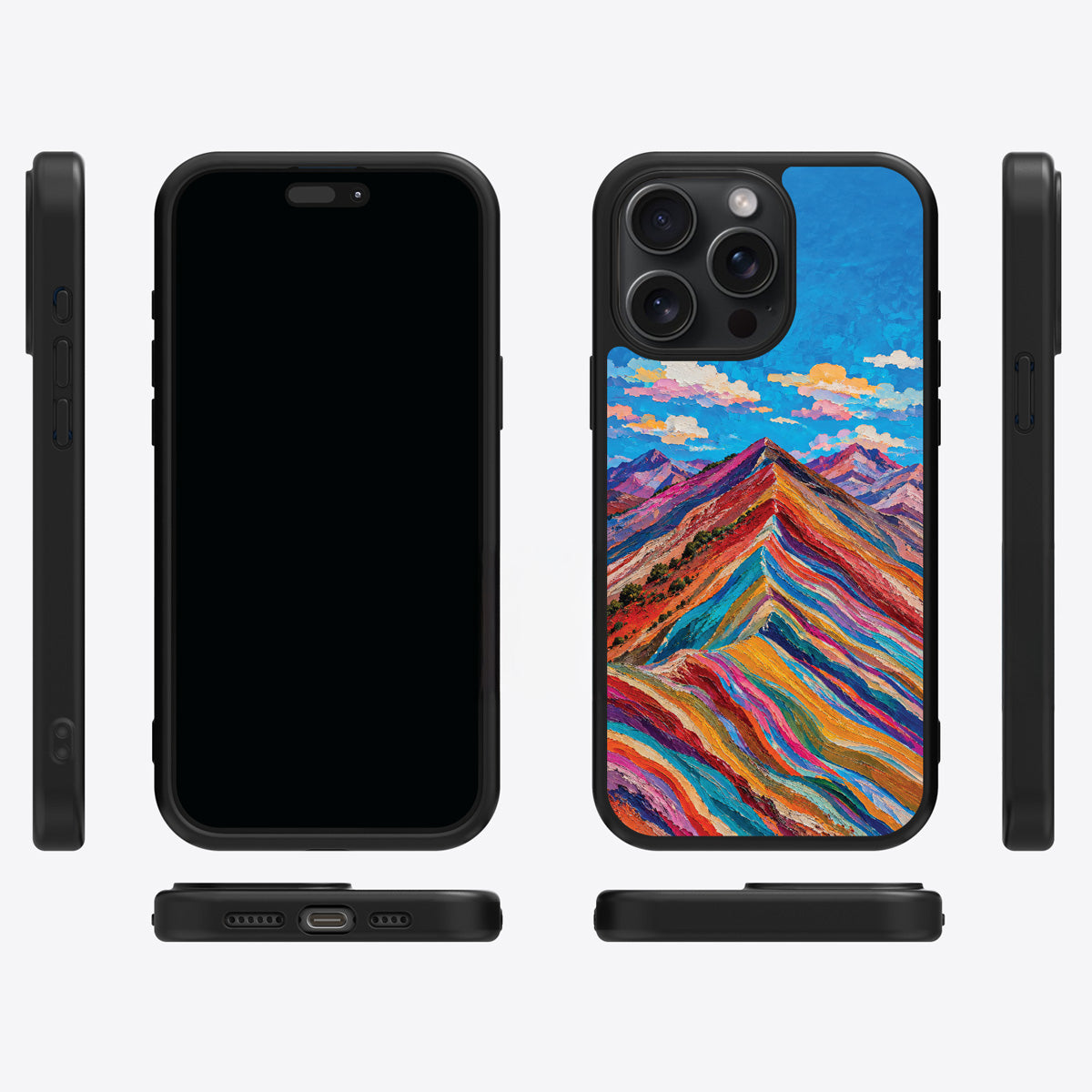 Spectrum Ridge iPhone 15 Pro case cover – multi-angle view