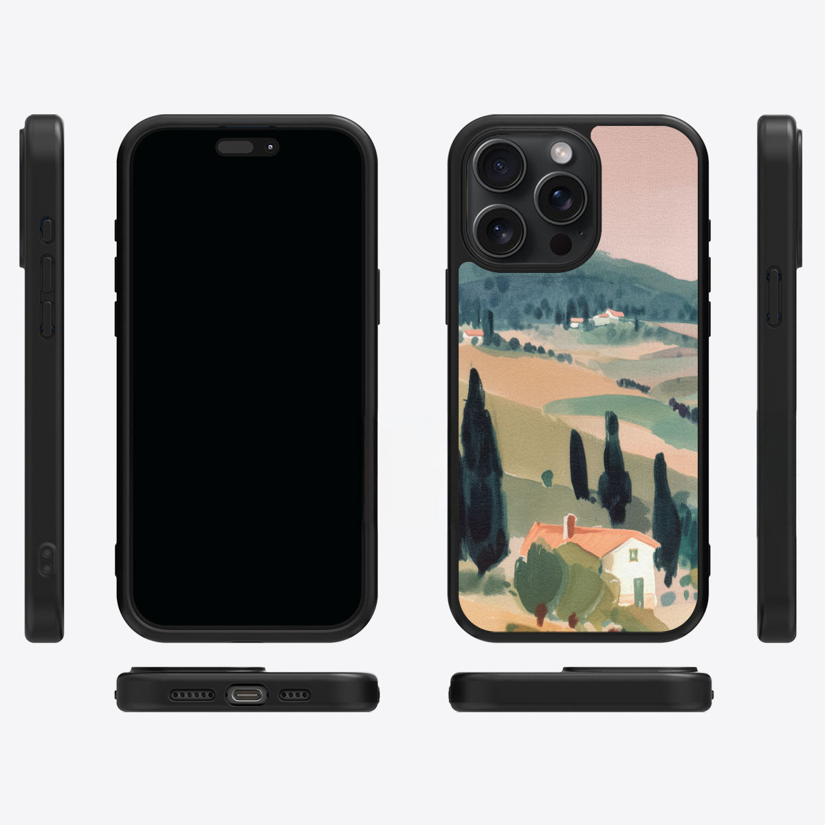 Tuscan Holiday iPhone 15 Pro case cover – multi-angle view
