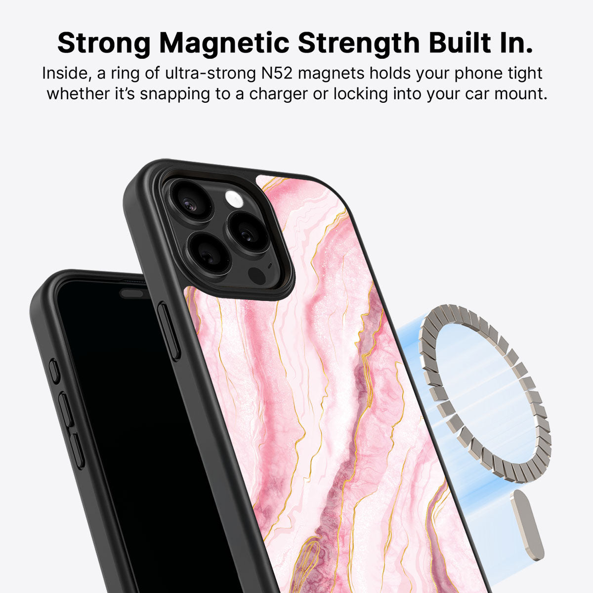 Blushed Marble - iPhone 15 Pro Max Case, #case type_core (magsafe)