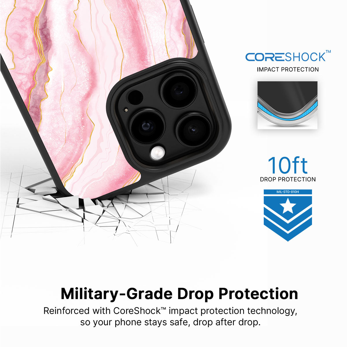 Blushed Marble - iPhone 15 Pro Max Case, #case type_core (magsafe), #case type_core (non magsafe)