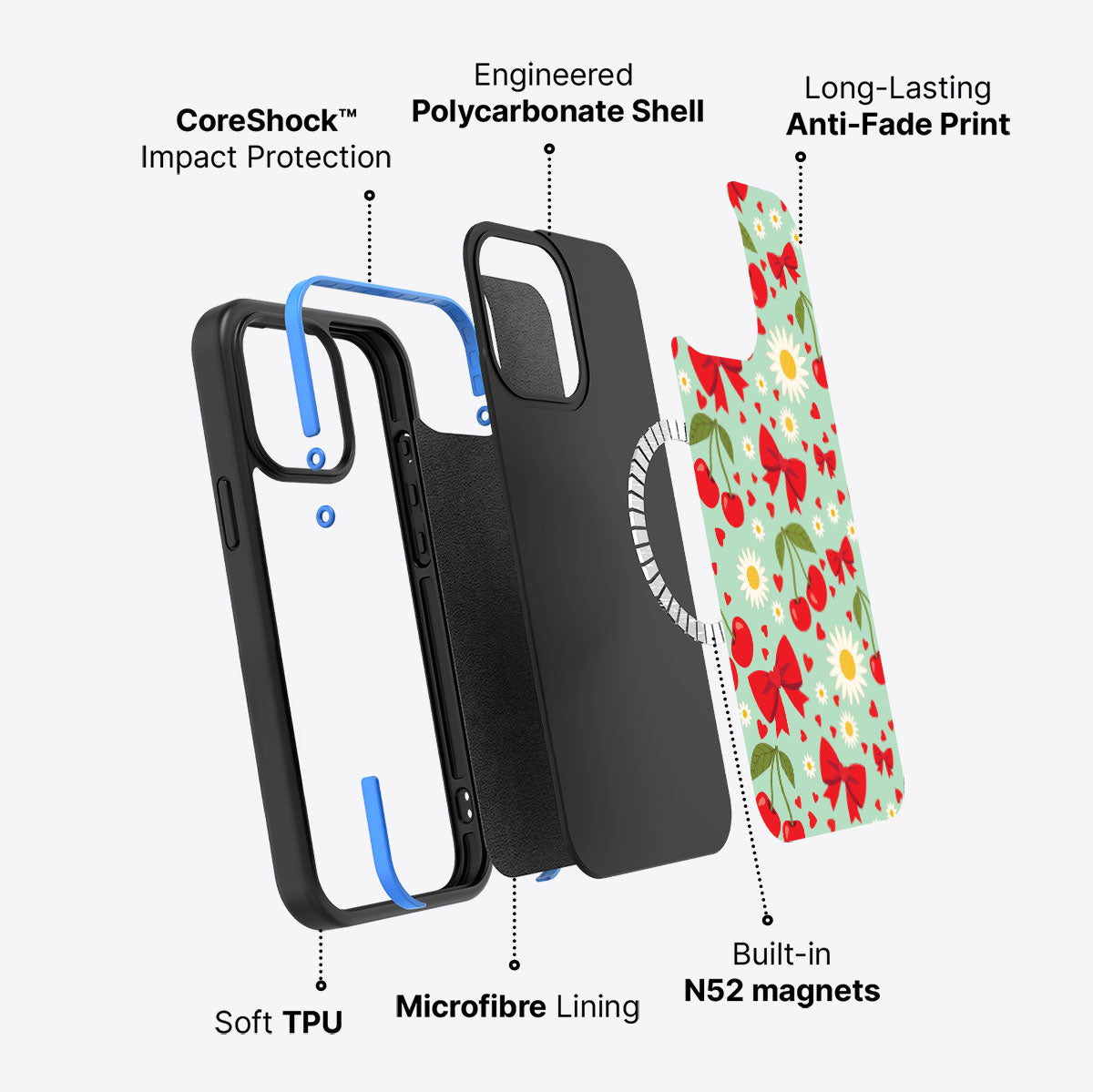 Blushing Bows - iPhone 15 Pro Max Case #case type_core (magsafe)