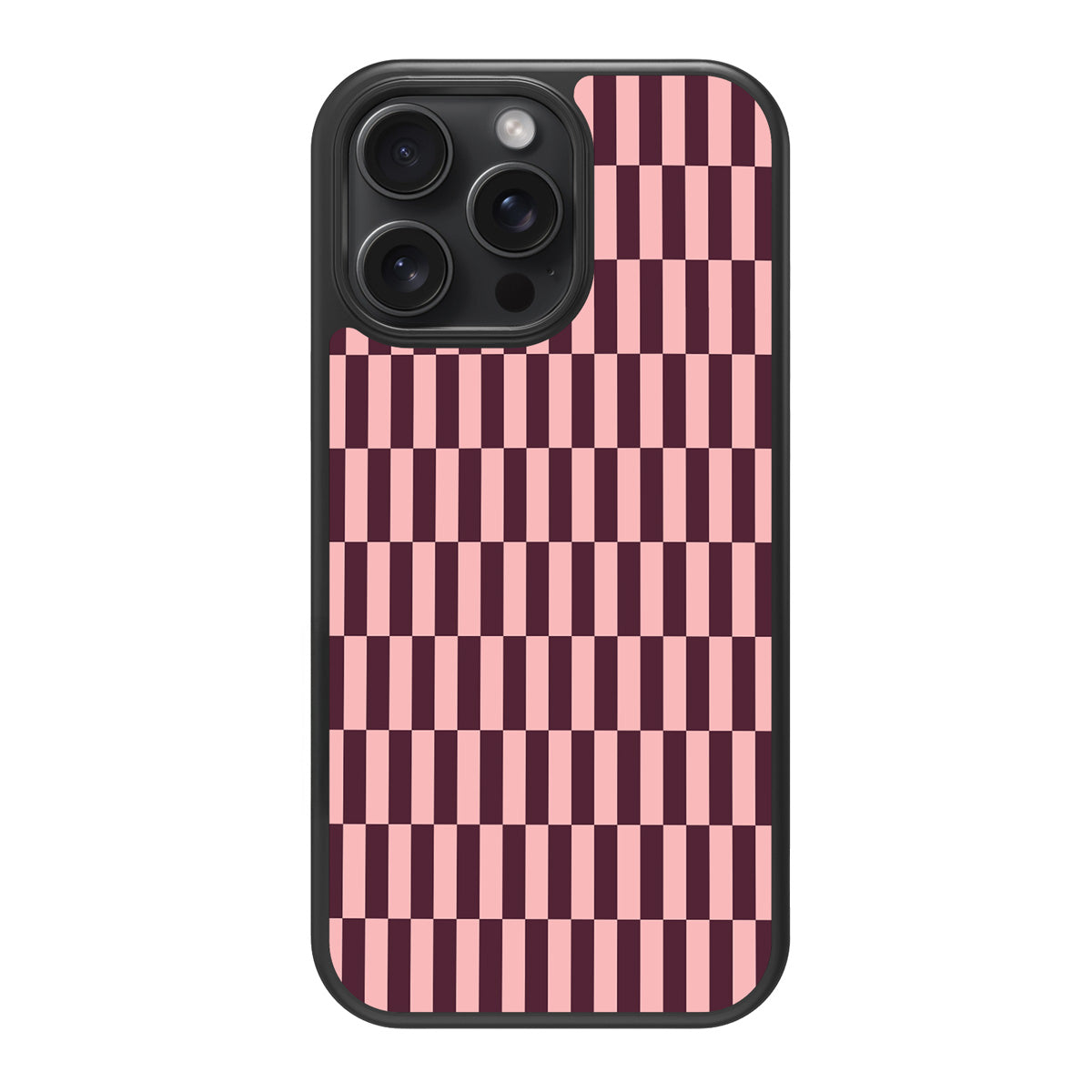 Claret Stack design back view – iPhone 15 Pro Max case