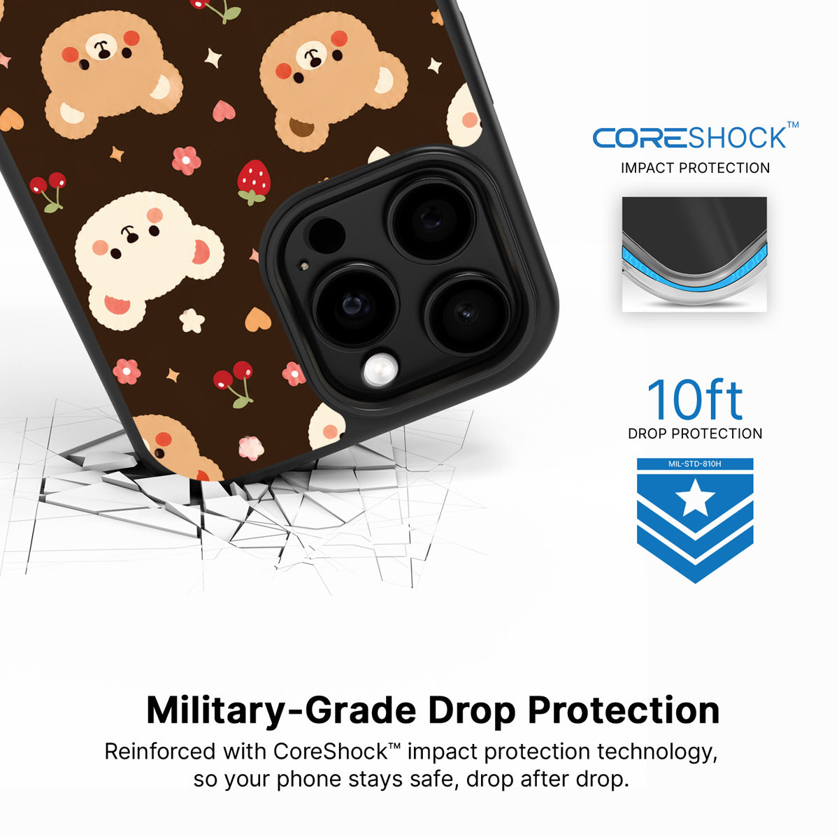 Cocoa Cuddles iPhone 15 Pro Max case with drop protection