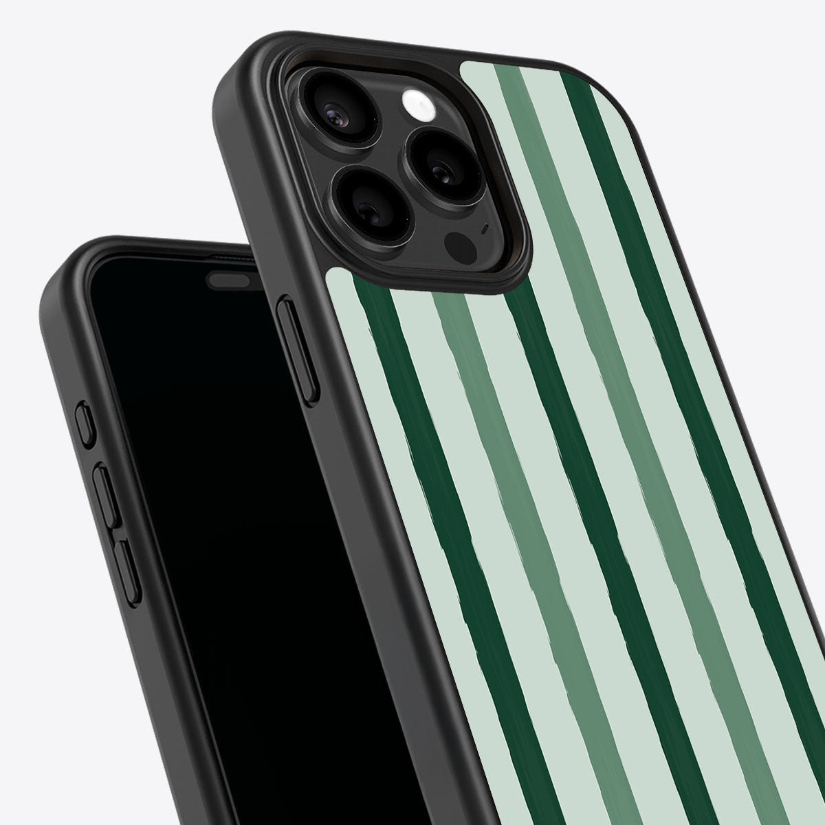 Green Watercolor Stripes - iPhone 15 Pro Max Case #case type_core (non magsafe)