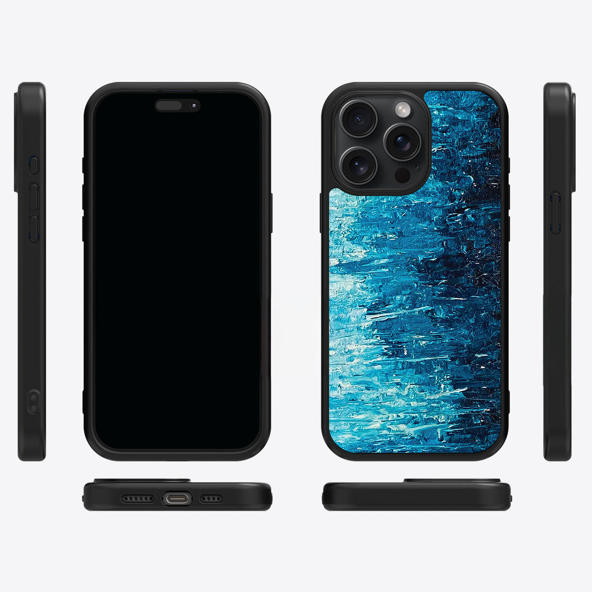 Indigo Impasto - iPhone 15 Pro Max Case #case type_core (magsafe), #case type_core (non magsafe)
