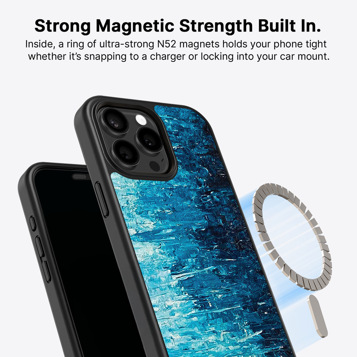 Indigo Impasto - iPhone 15 Pro Max Case #case type_core (magsafe)