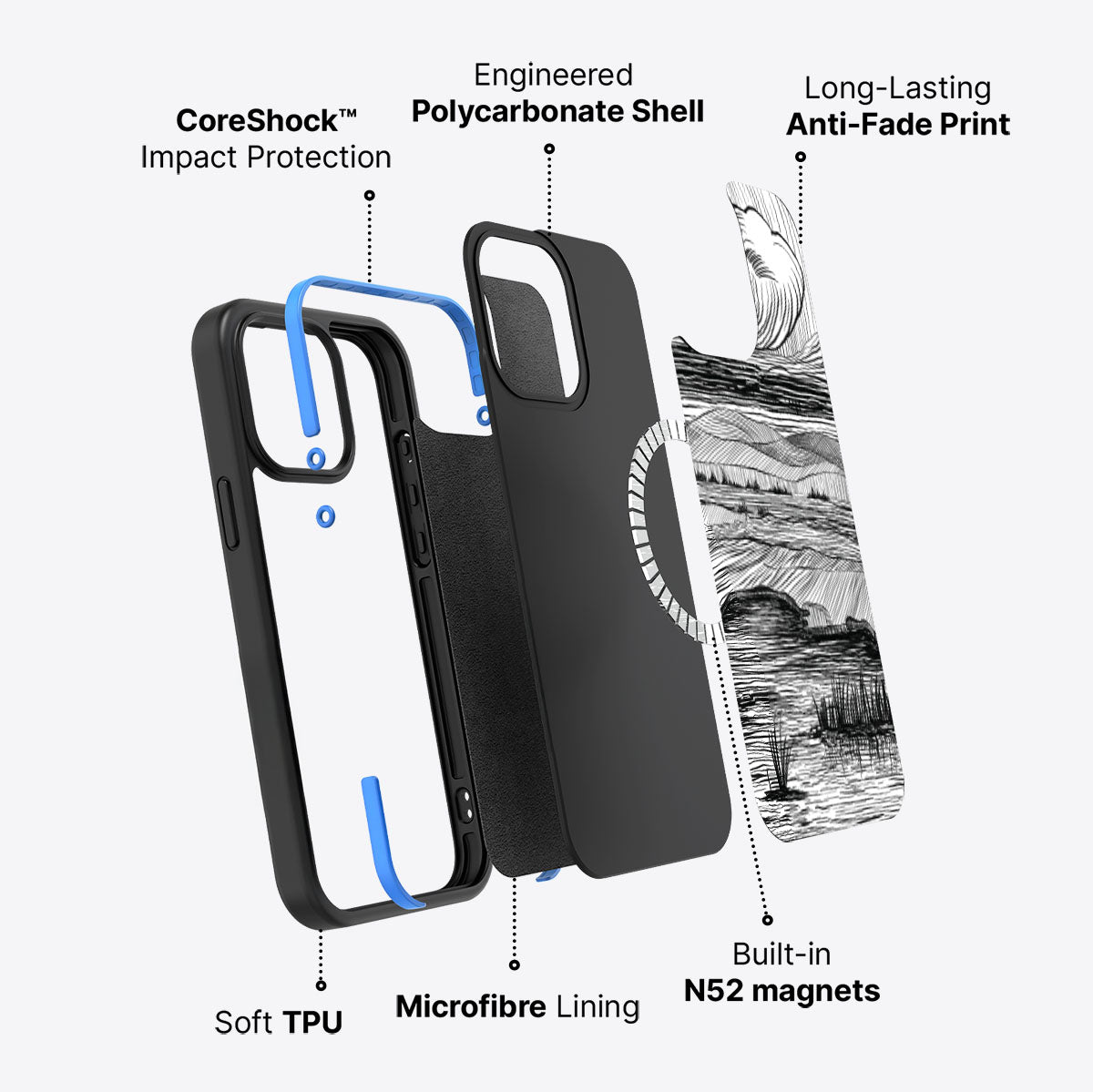 Linear Landscape - iPhone 15 Pro Max Case #case type_core (magsafe)