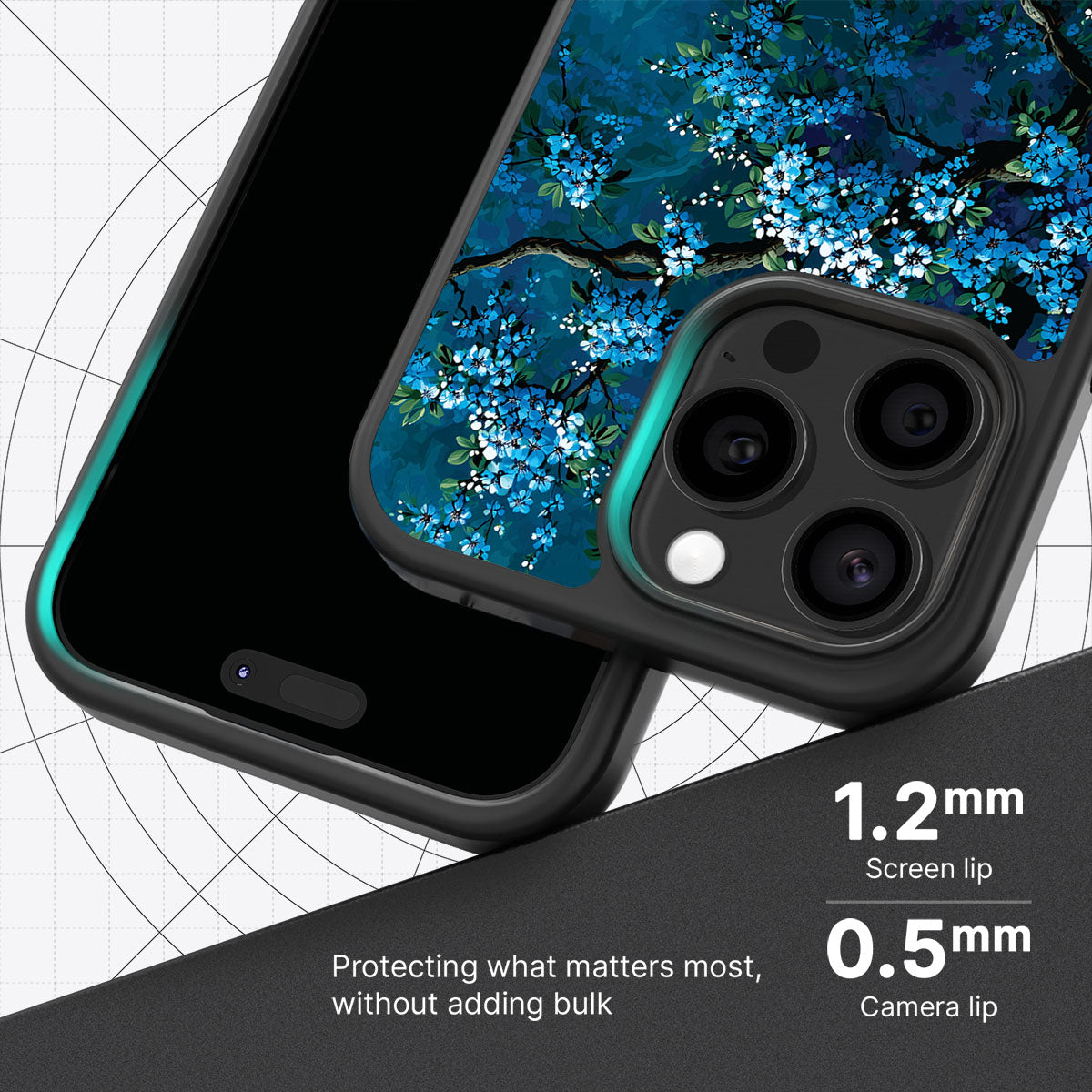 Moonlit Petals - iPhone 15 Pro Max Case #case type_core (magsafe), #case type_core (non magsafe)