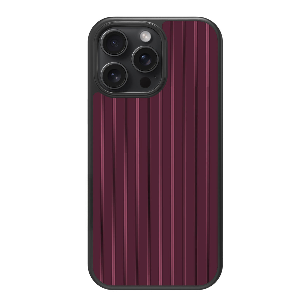 Mulberry Pinstripe design back view – iPhone 15 Pro Max case