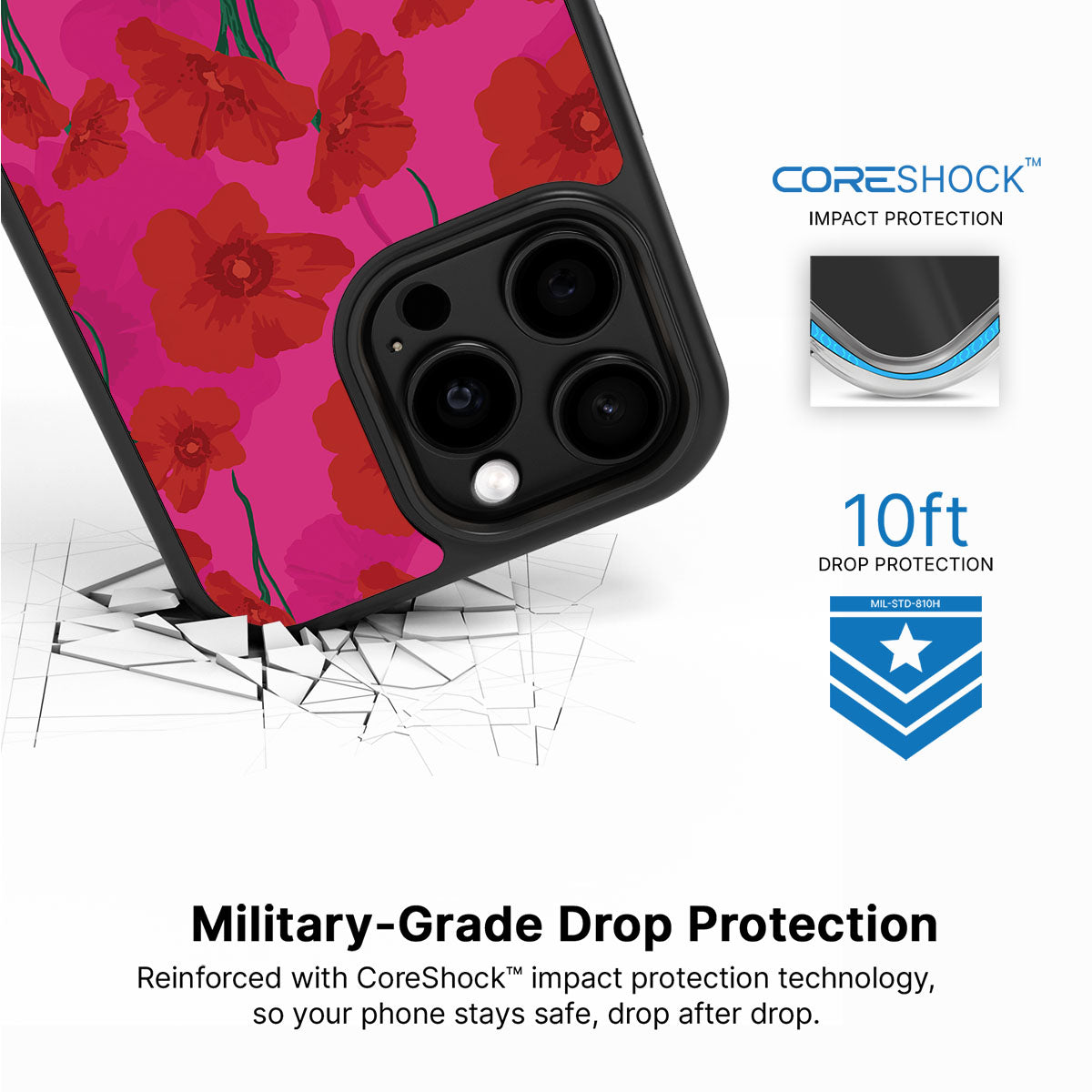 Pink Poppies - iPhone 15 Pro Max Case #case type_core (magsafe), #case type_core (non magsafe)