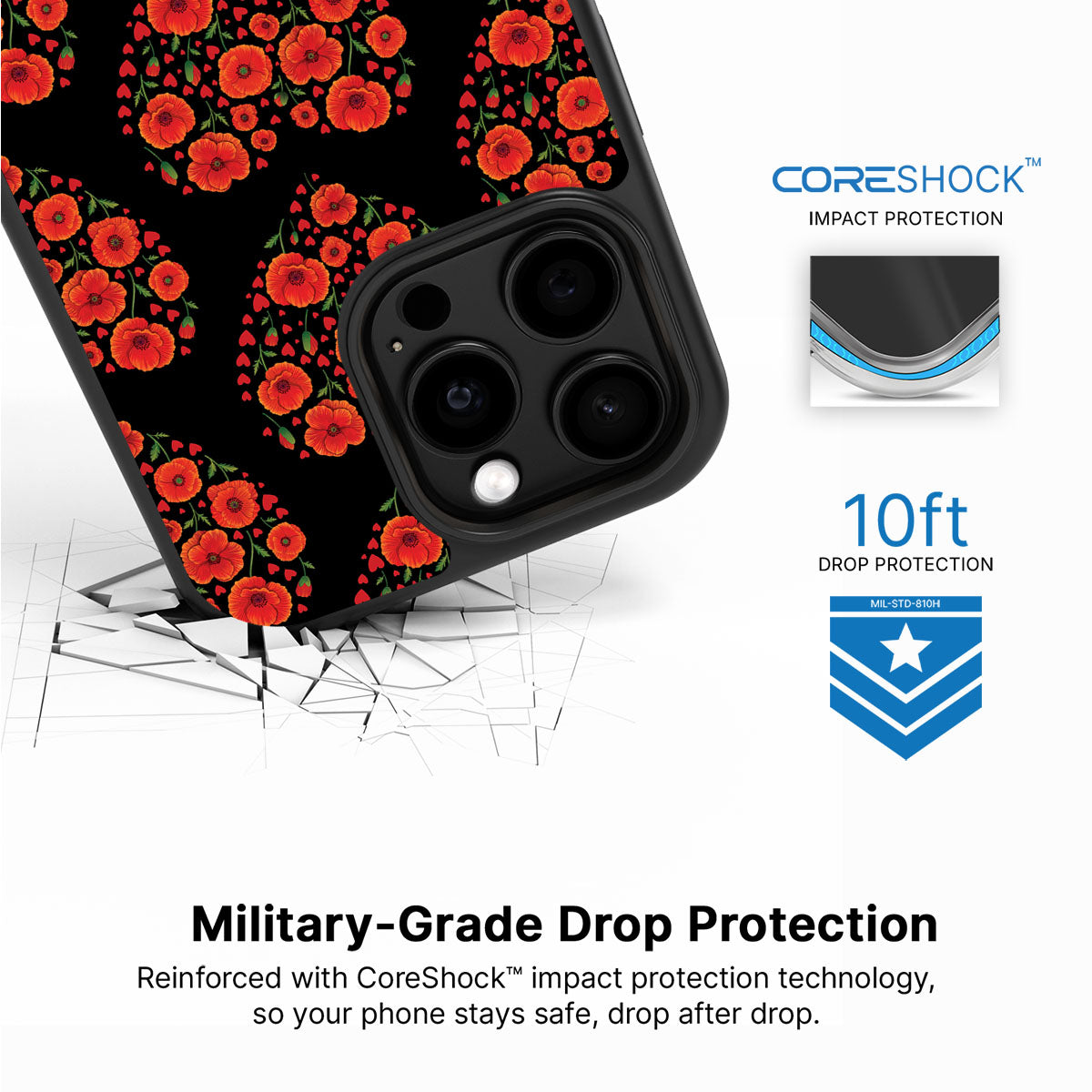 Poppy Heart - iPhone 15 Pro Max Case #case type_core (magsafe), #case type_core (non magsafe)