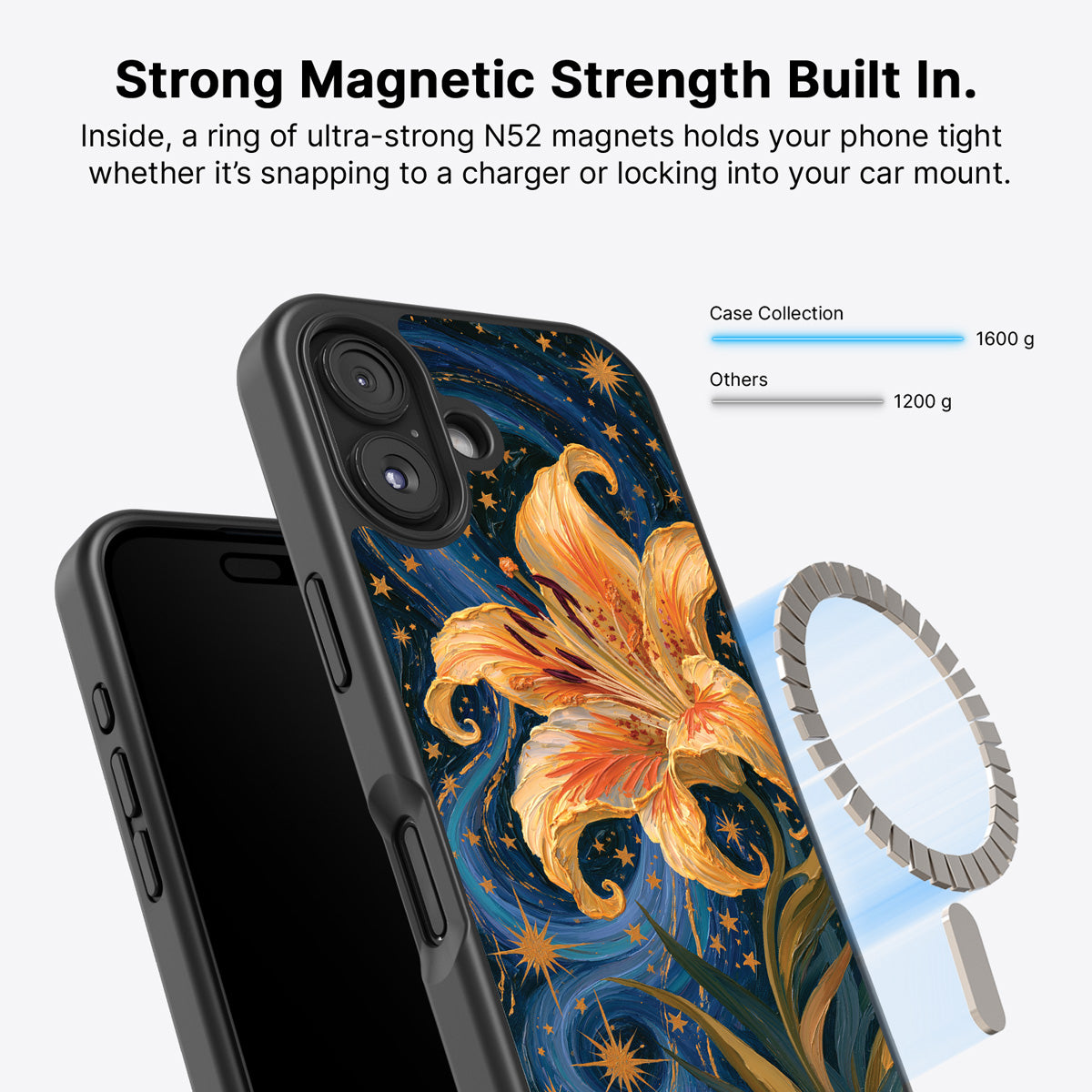 iPhone 16 MagSafe case – Celestial Bloom design