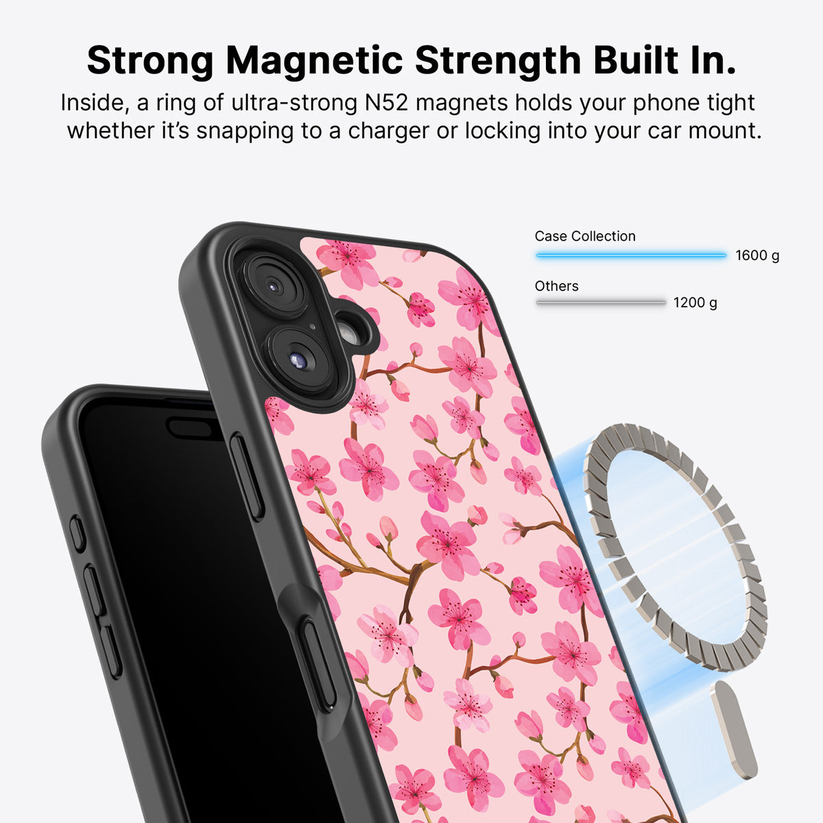 iPhone 16 MagSafe case – Cherry Blossom design