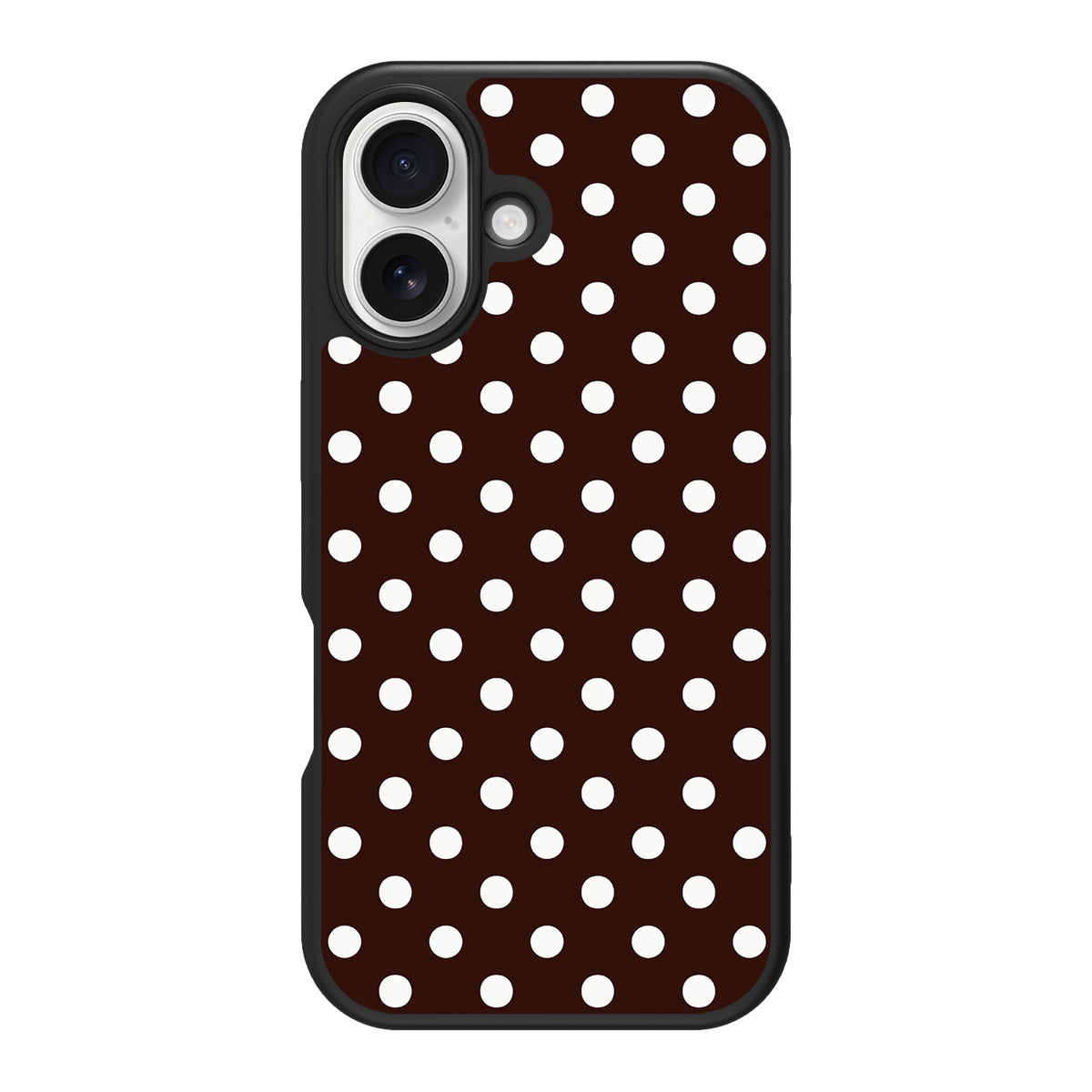 Cocoa Confetti design back view – iPhone 16 case
