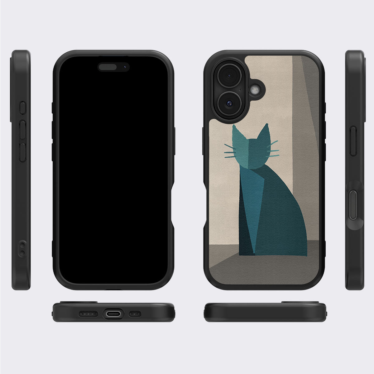 Cubist Feline - iPhone 16 Case #case type_core (magsafe), #case type_core (non magsafe)