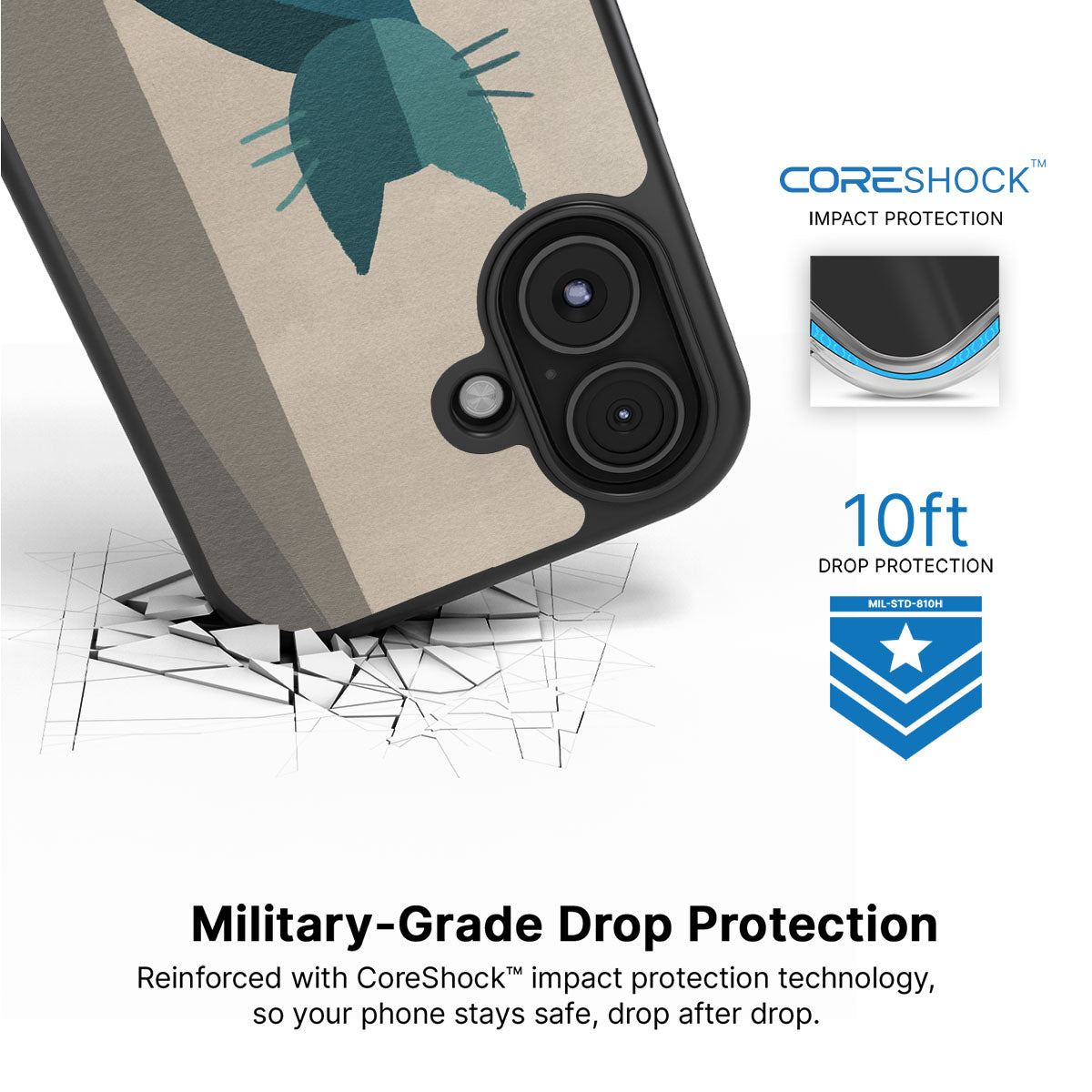 Cubist Feline - iPhone 16 Case #case type_core (magsafe), #case type_core (non magsafe)