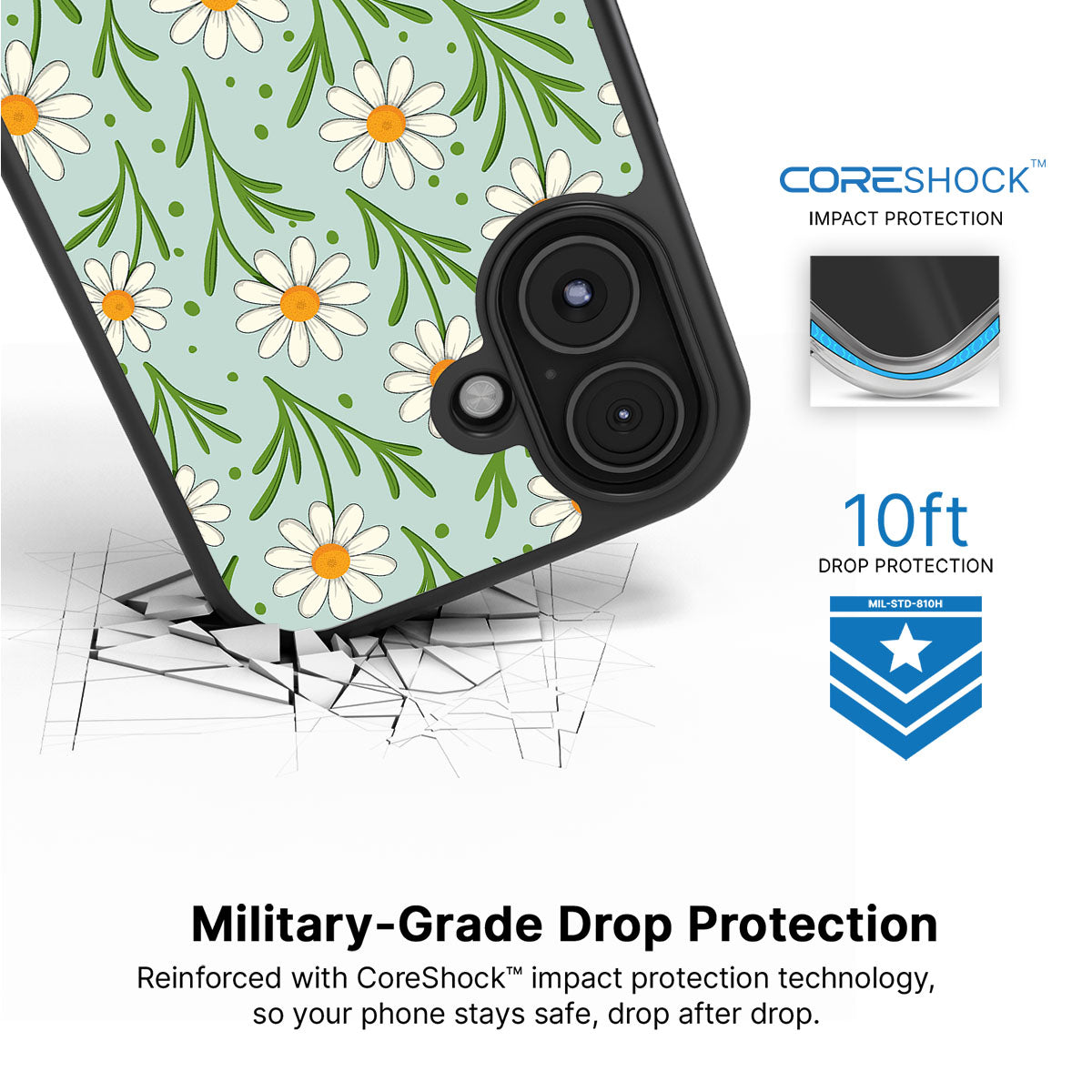 Daisy Flowers - iPhone 16 Case #case type_core (magsafe), #case type_core (non magsafe)