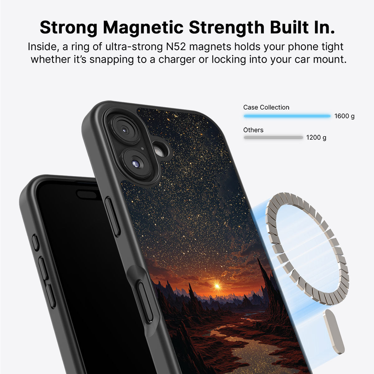 Orange Sunset Designer iPhone 16 Case – Desert Dusk | MagSafe
