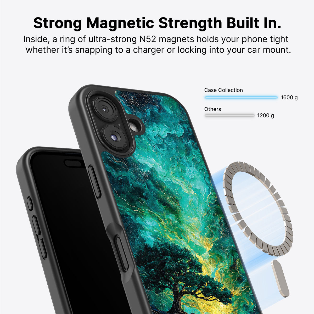 iPhone 16 MagSafe case – Emerald Storm design