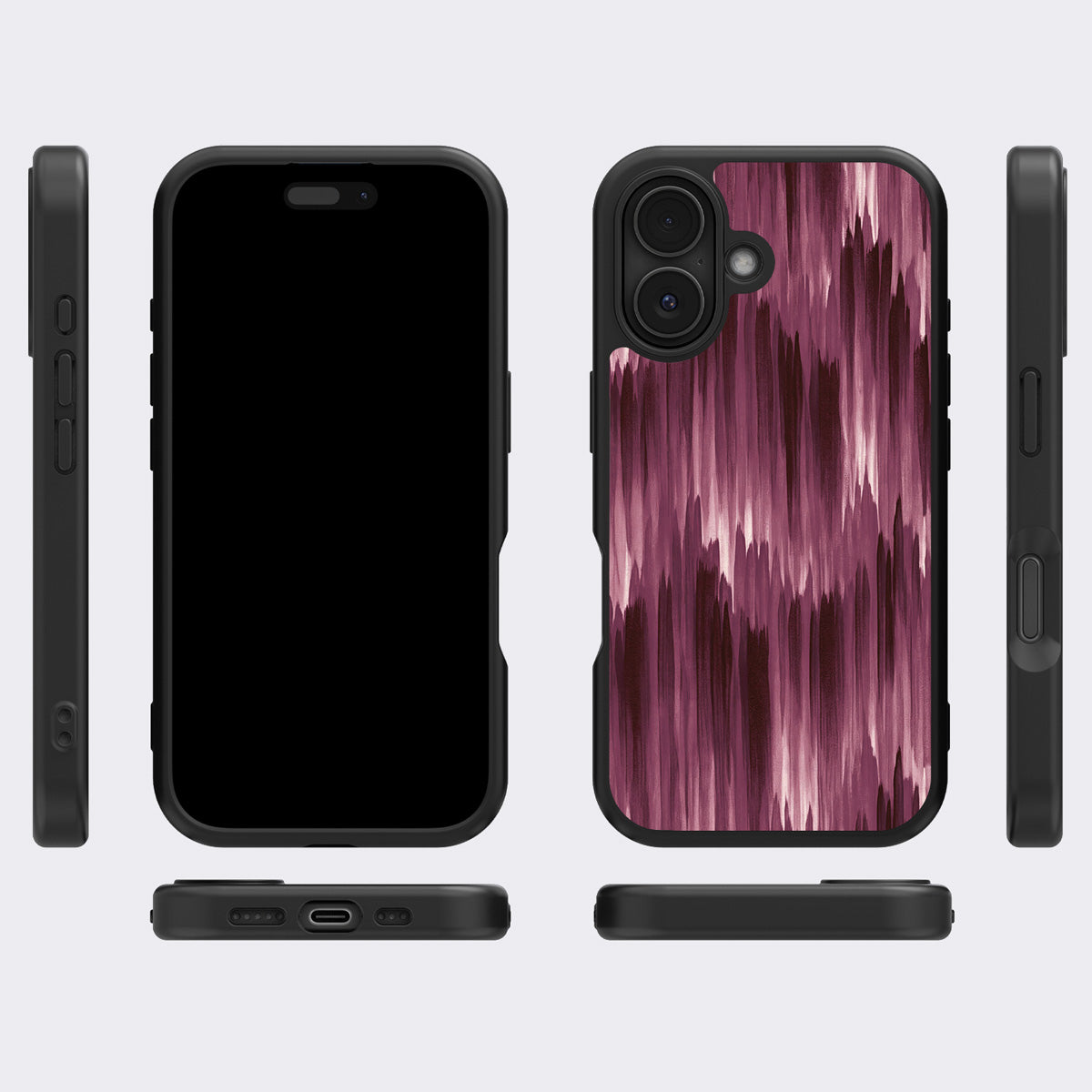 Ikat Haze iPhone 16 case cover – multi-angle view