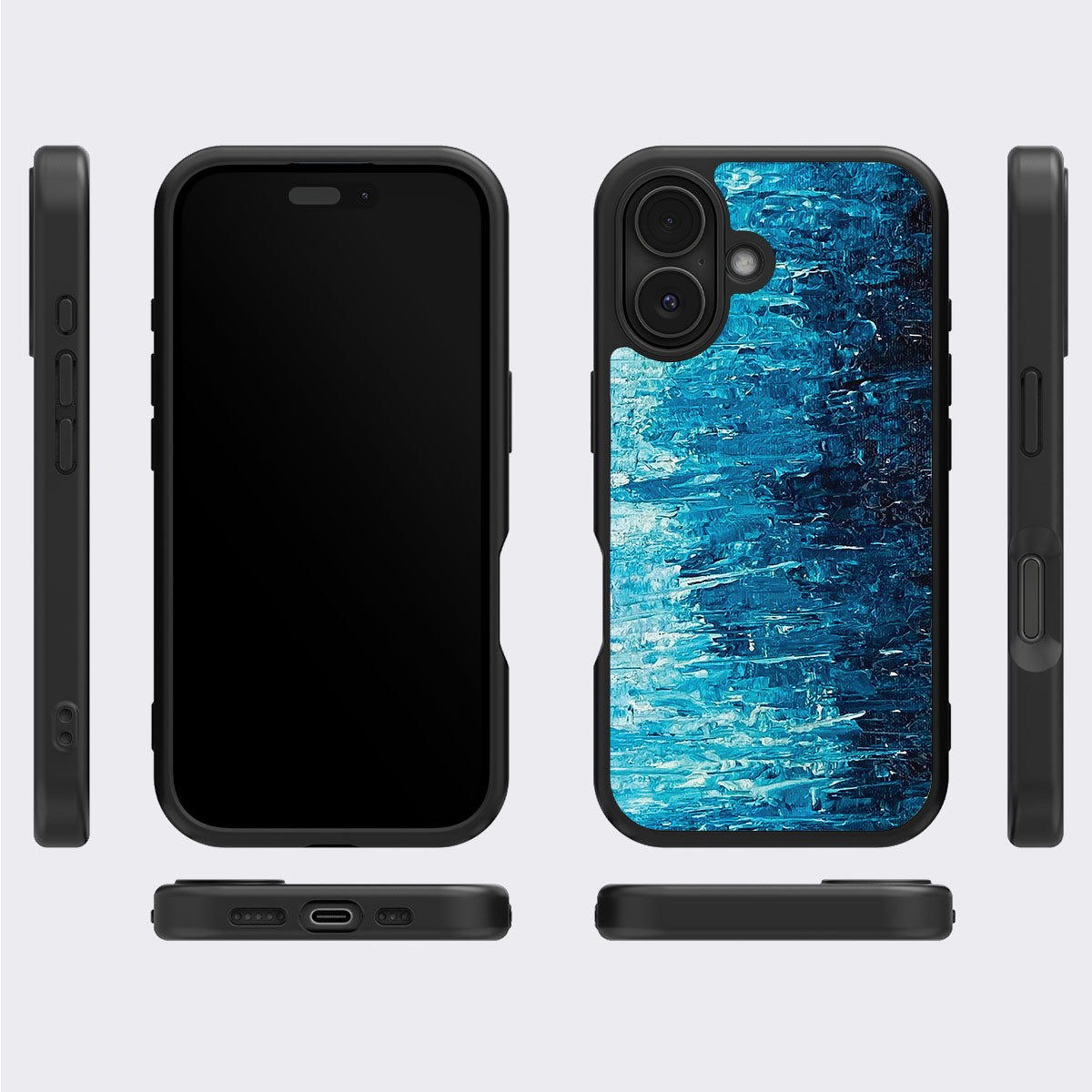 Indigo Impasto - iPhone 16 Case #case type_core (magsafe), #case type_core (non magsafe)