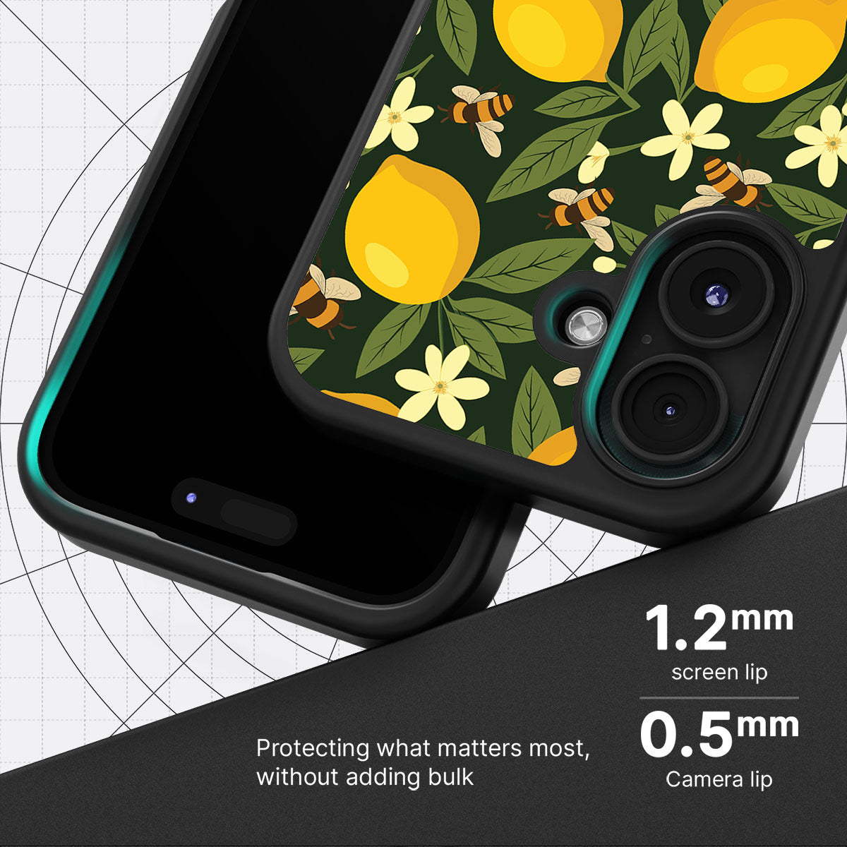 Lemon and Bees - iPhone 16 Case #case type_core (magsafe), #case type_core (non magsafe)