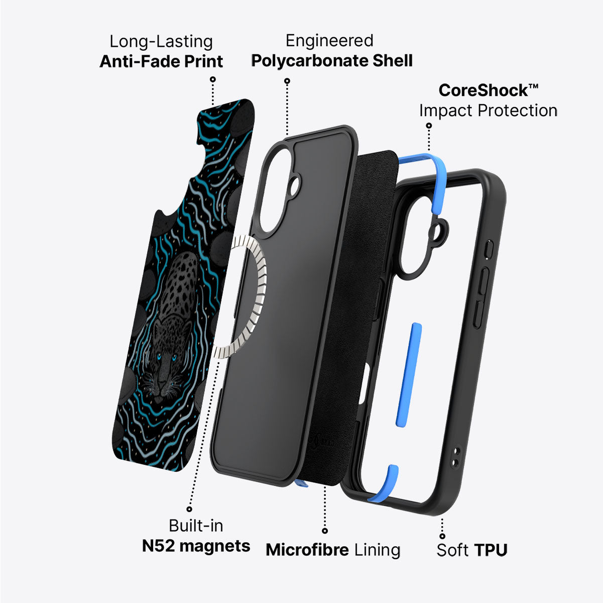 Midnight Panther - iPhone 16 Case, #case type_core (magsafe)