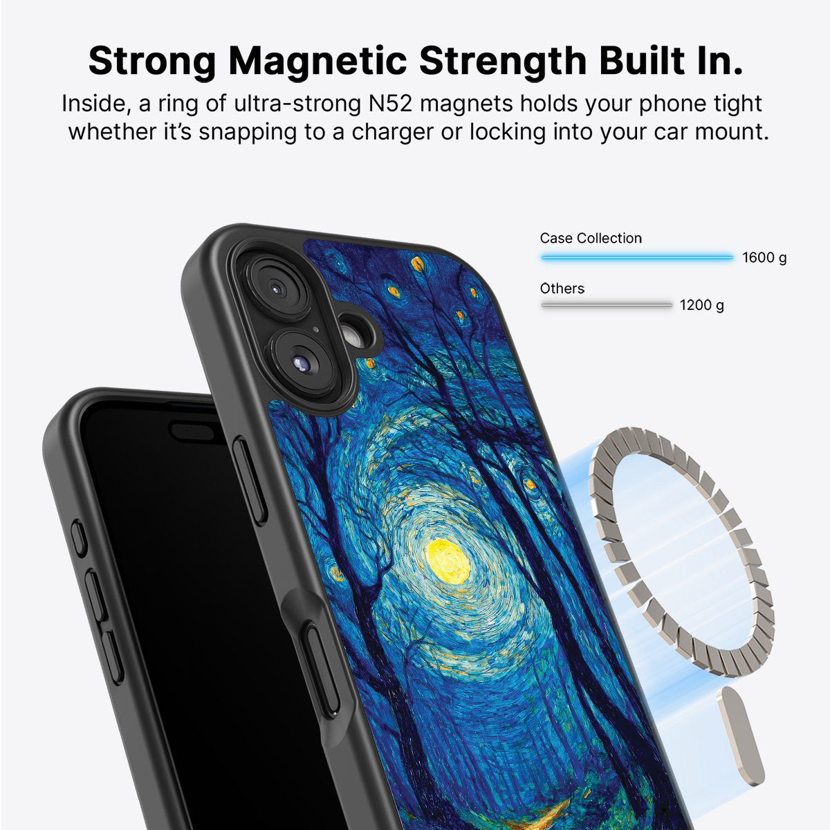 Woodland Designer iPhone 16 Case – Moonlit Forest | MagSafe
