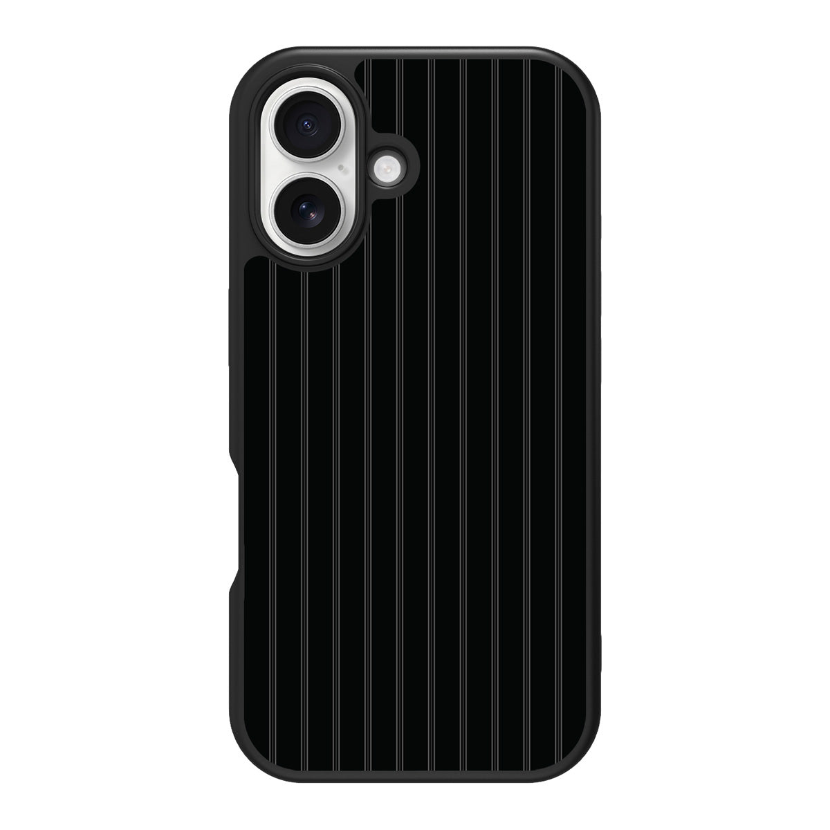 Onyx Pinstripe design back view – iPhone 16 case
