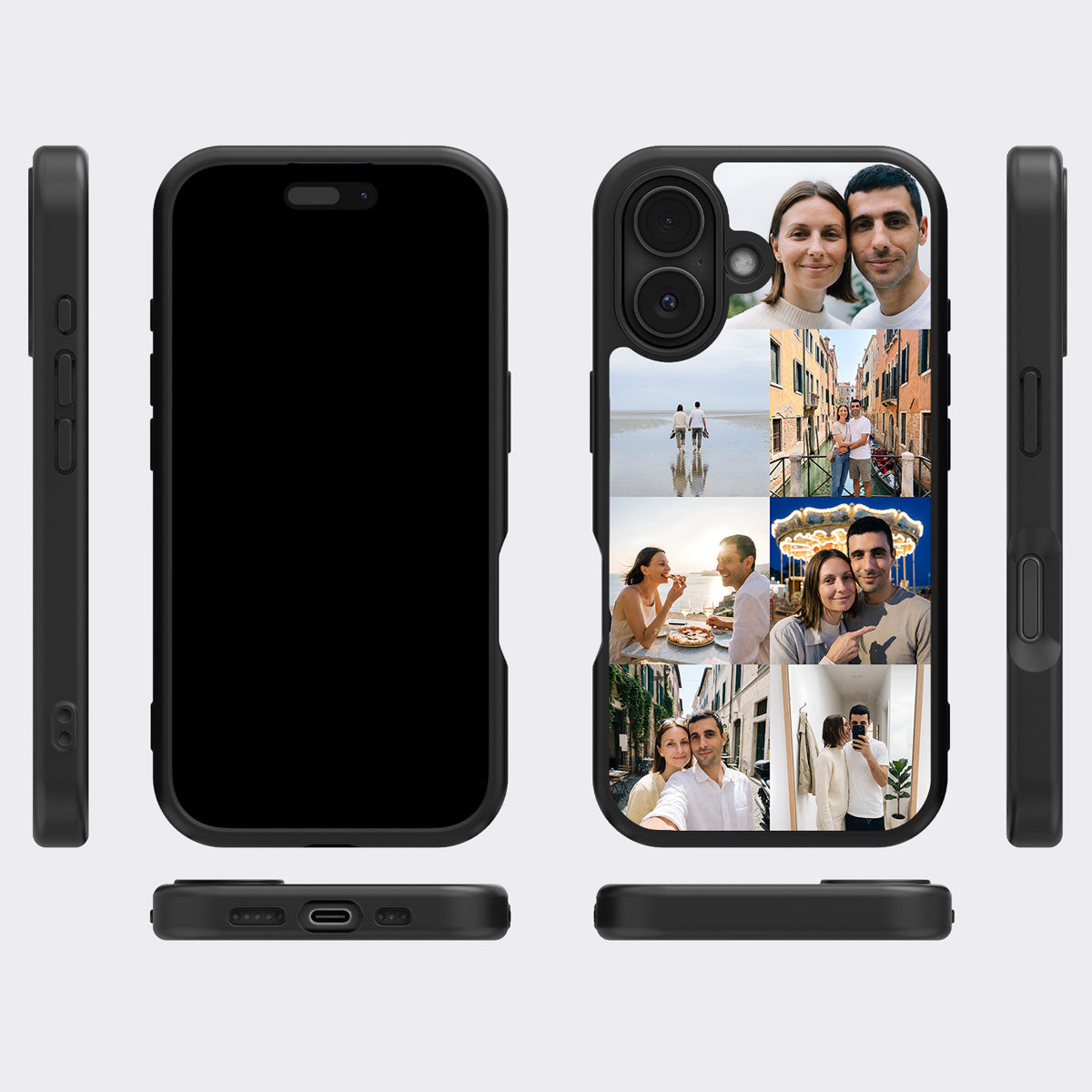 Personalised Photo Collage iPhone 16 case – multi-angle view