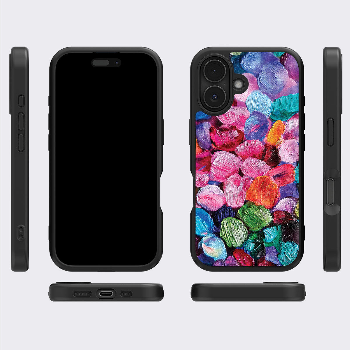 Floral Designer iPhone 16 Case – Petal Mosaic | MagSafe