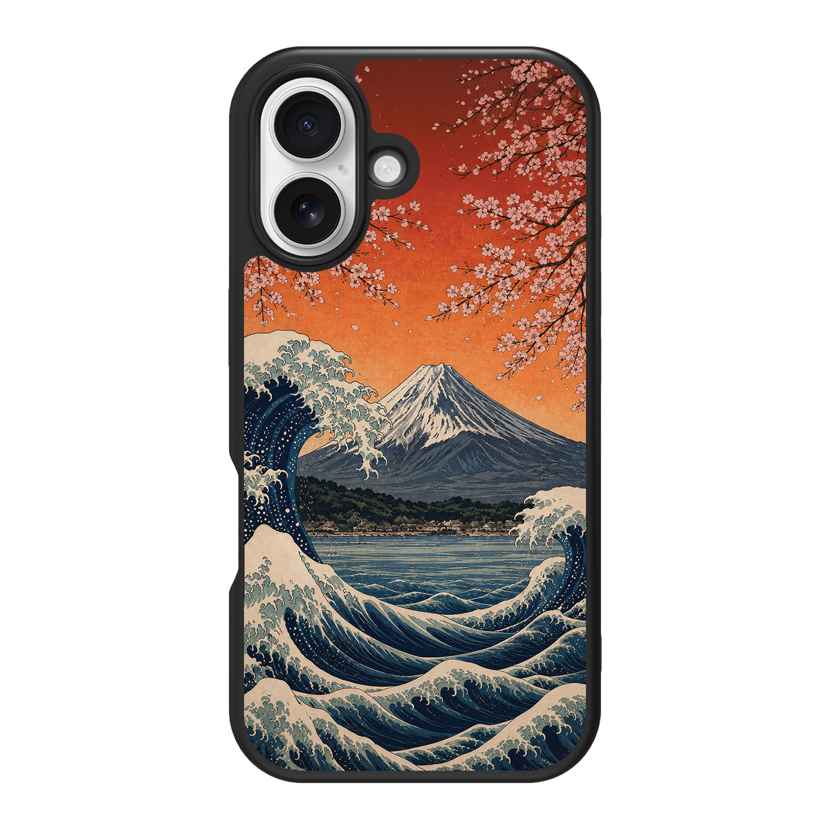 Sakura Coast design back view – iPhone 16 case