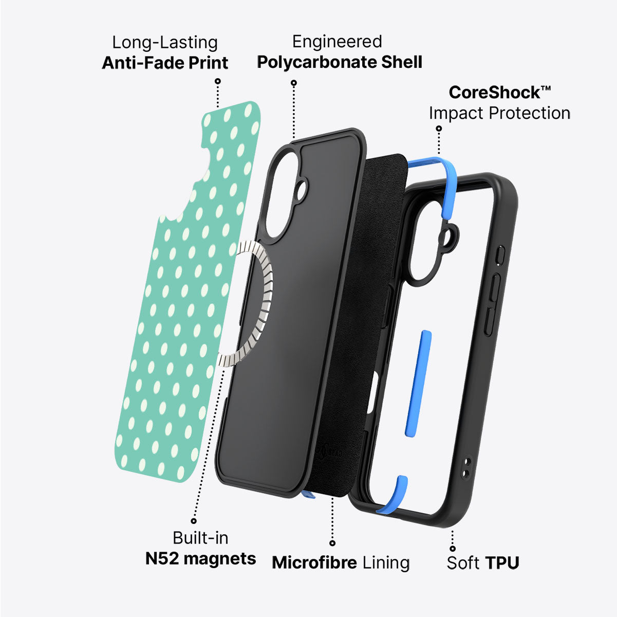 iPhone 16 case construction – Sea Pearls phone case
