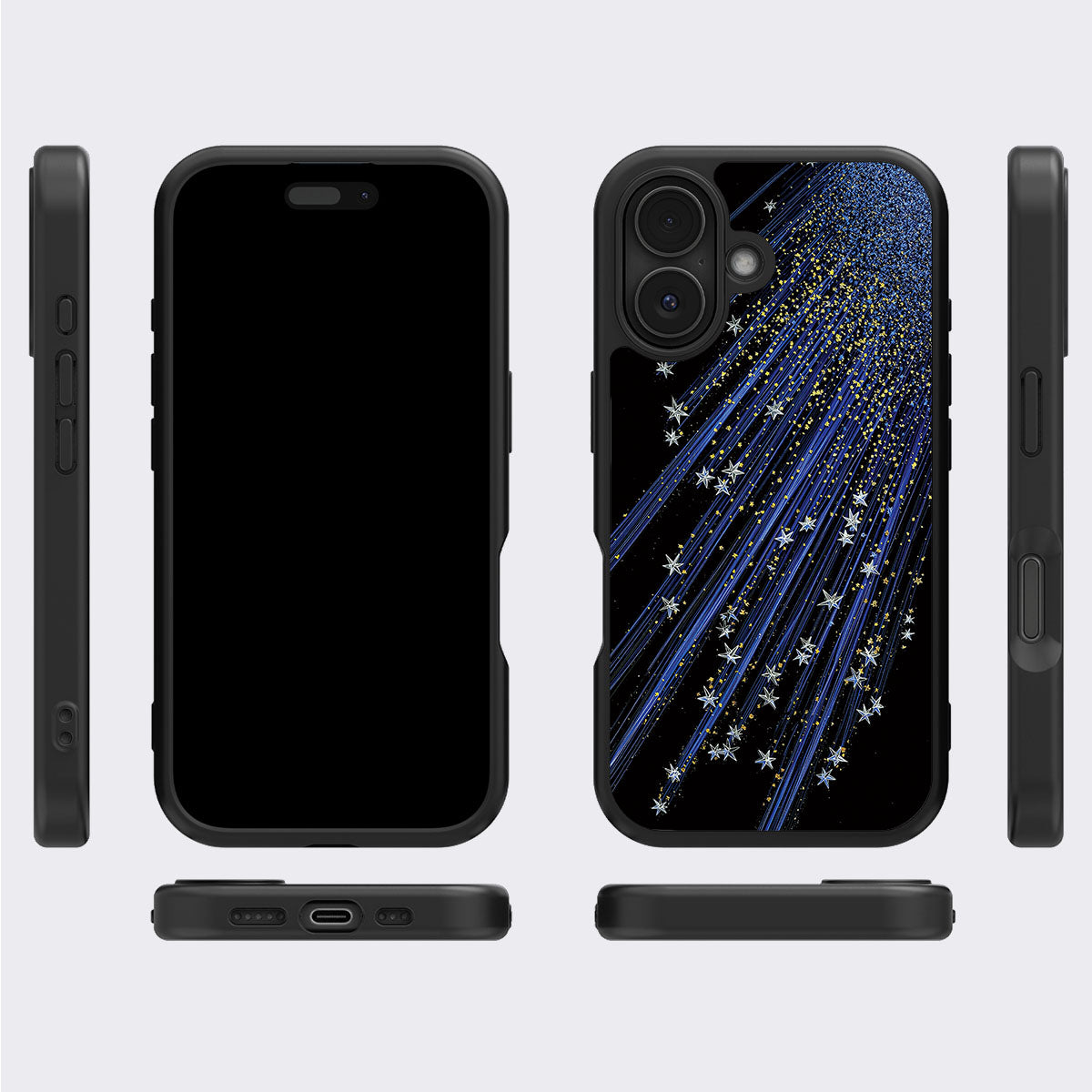 Celestial Designer iPhone 16 Case – Star Cascade | MagSafe
