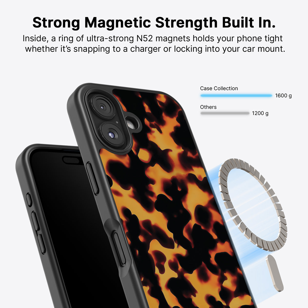 Animal Print Designer iPhone 16 Case – Tortoise Shell | MagSafe