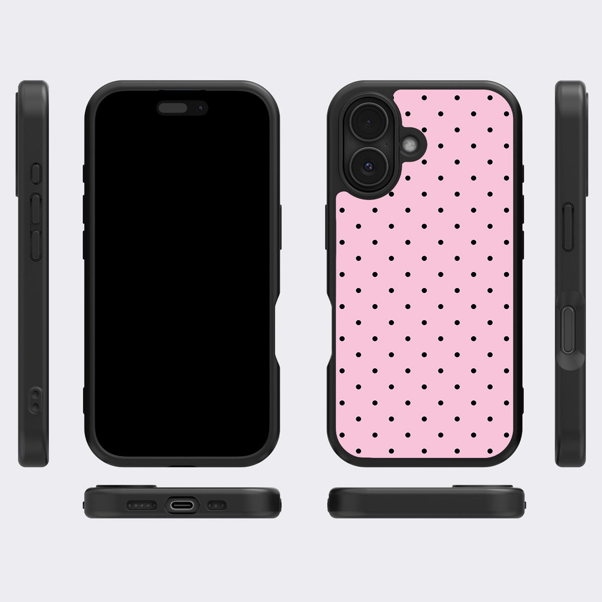 Pink Polka Dot iPhone 16 Case – Veloria | MagSafe