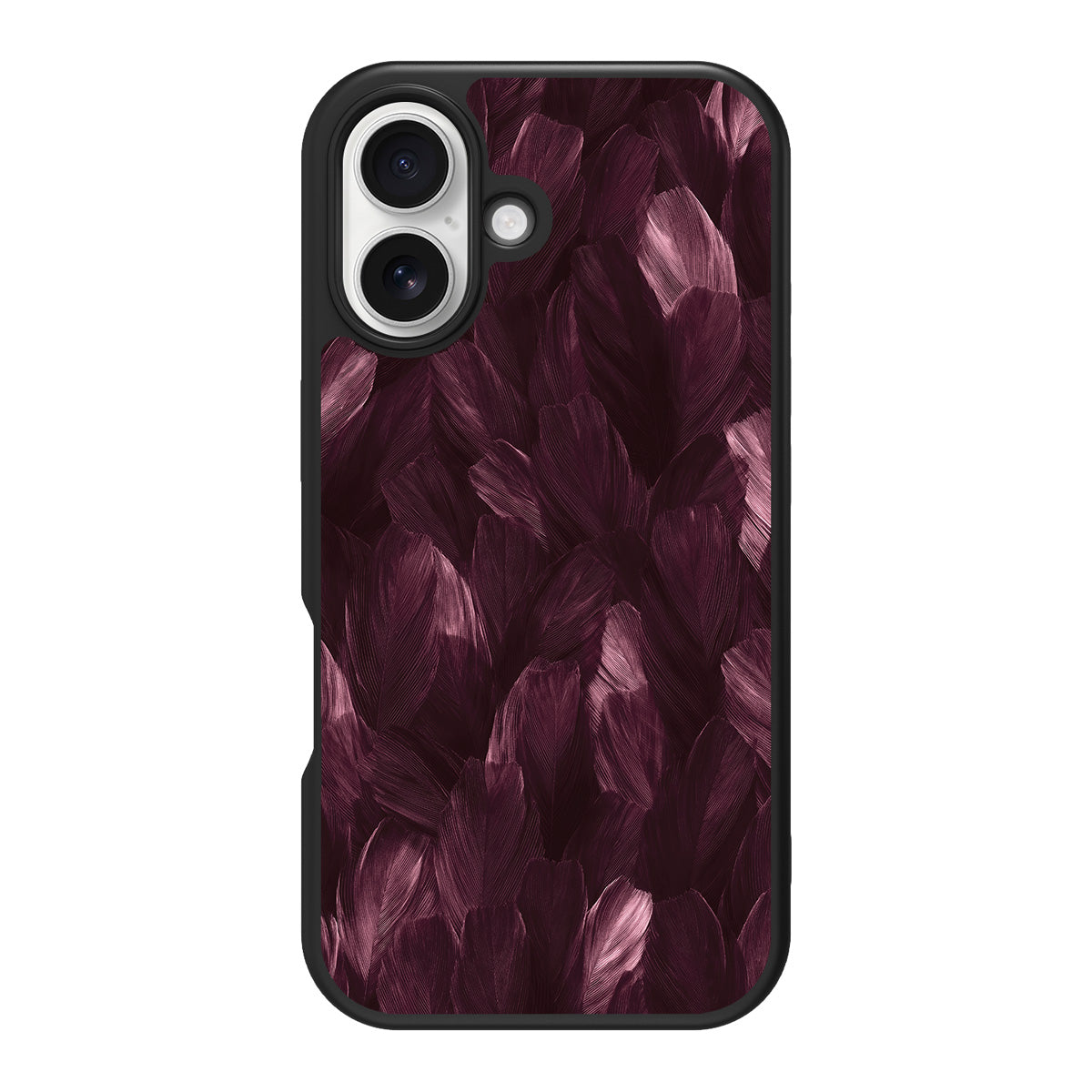Wine Plumage design back view – iPhone 16 case