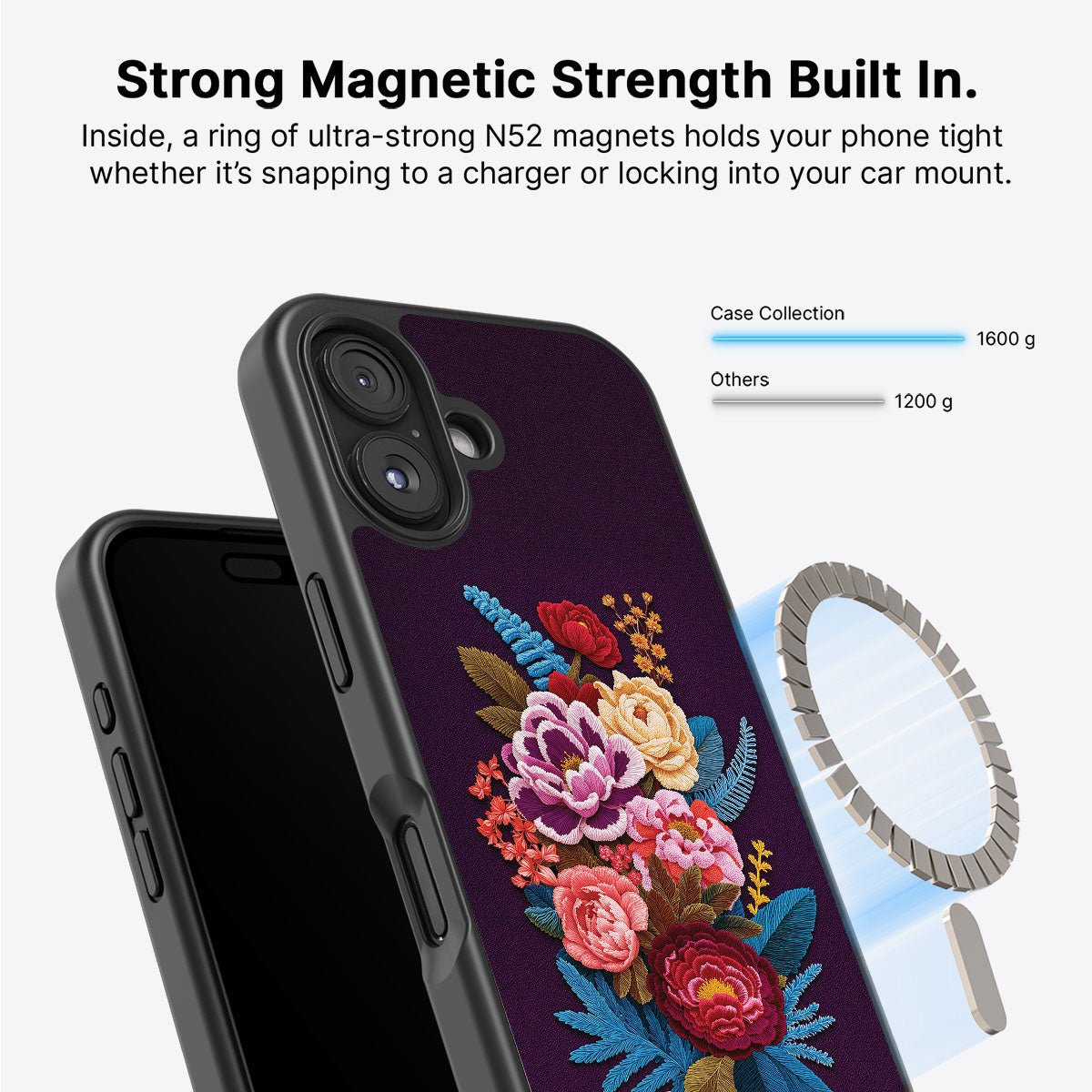 Floral Designer iPhone 16 Plus Case – Baroque Bloom | MagSafe