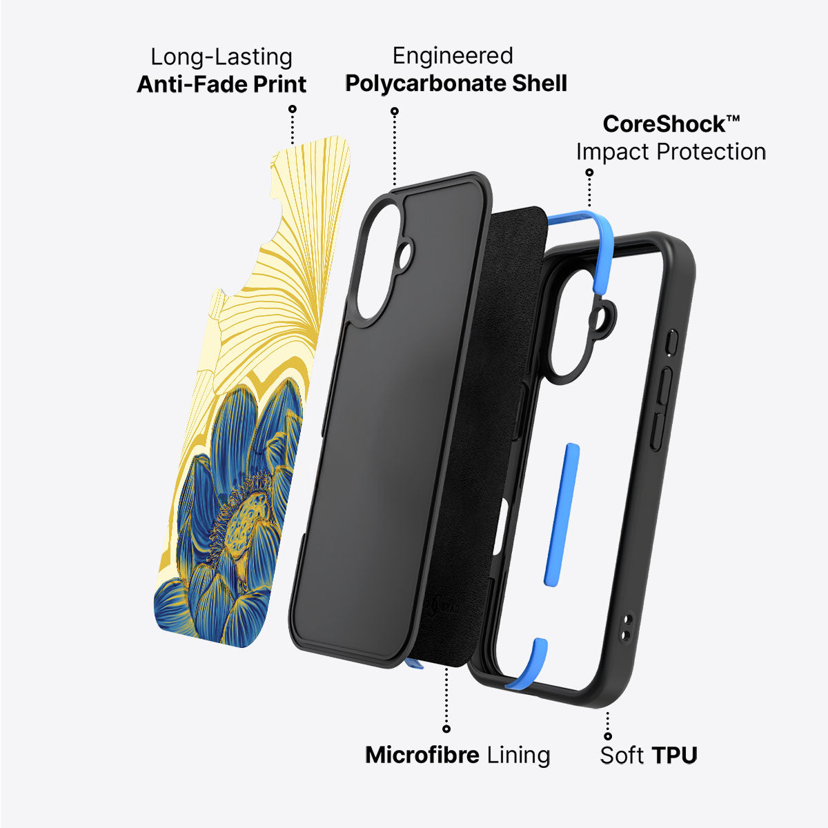 Blue Lotus - iPhone 16 Plus Case #case type_core (non magsafe)