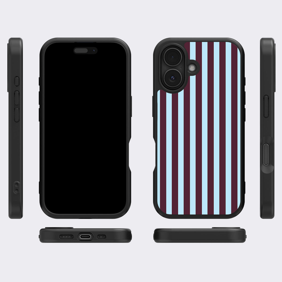 Cabernet Column iPhone 16 Plus case cover – multi-angle view