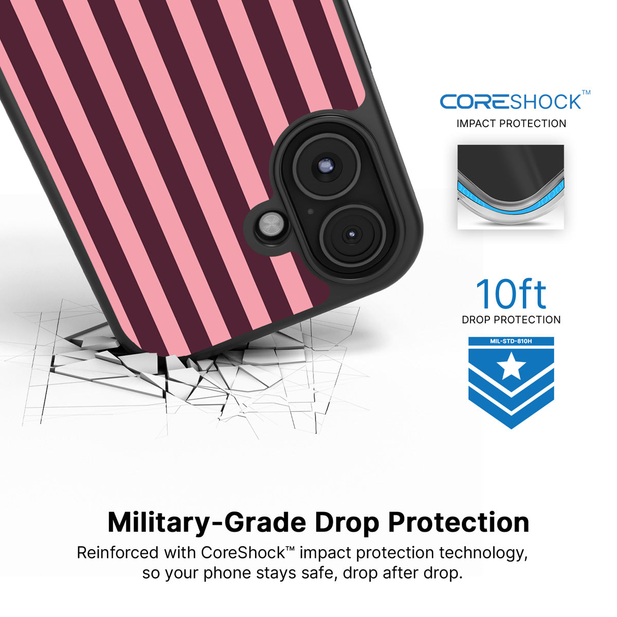 Candy Column iPhone 16 Plus case with drop protection