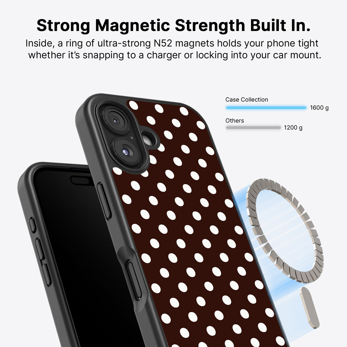 iPhone 16 Plus MagSafe case – Cocoa Confetti design